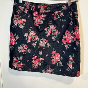 Baccini Dark Floral Mini Skirt